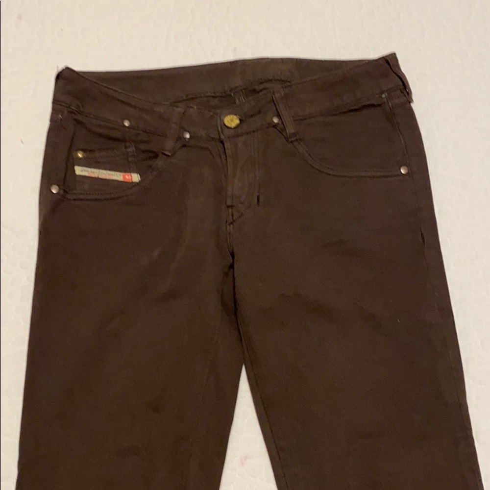 Diesel brown denim with zipper details